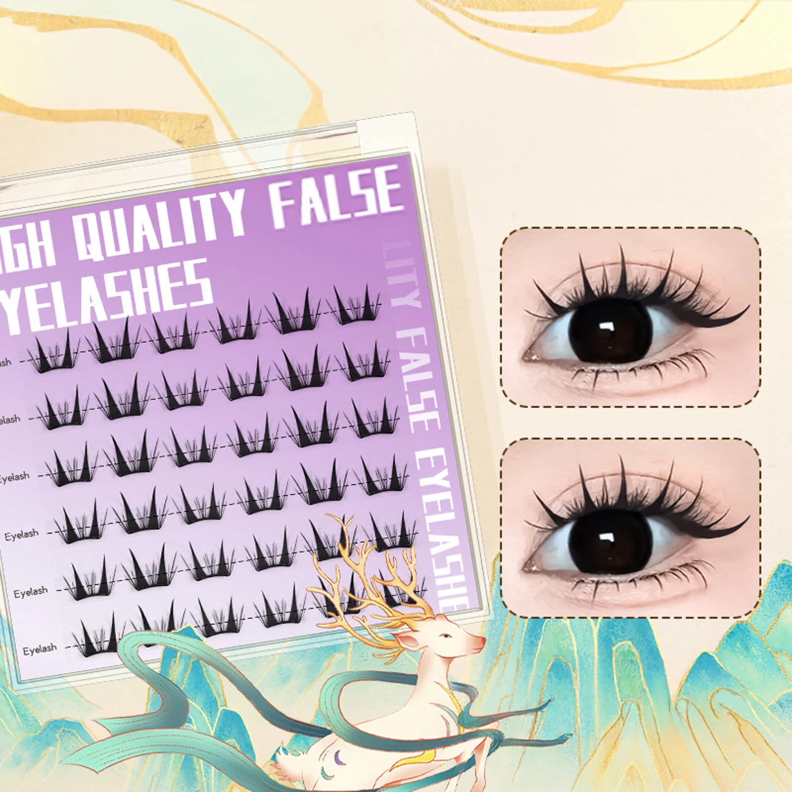 False Eyelashes Cluster Set for DIY Eye-Lifting Makeup | Tidesmit False Eyelashes Tidesmit