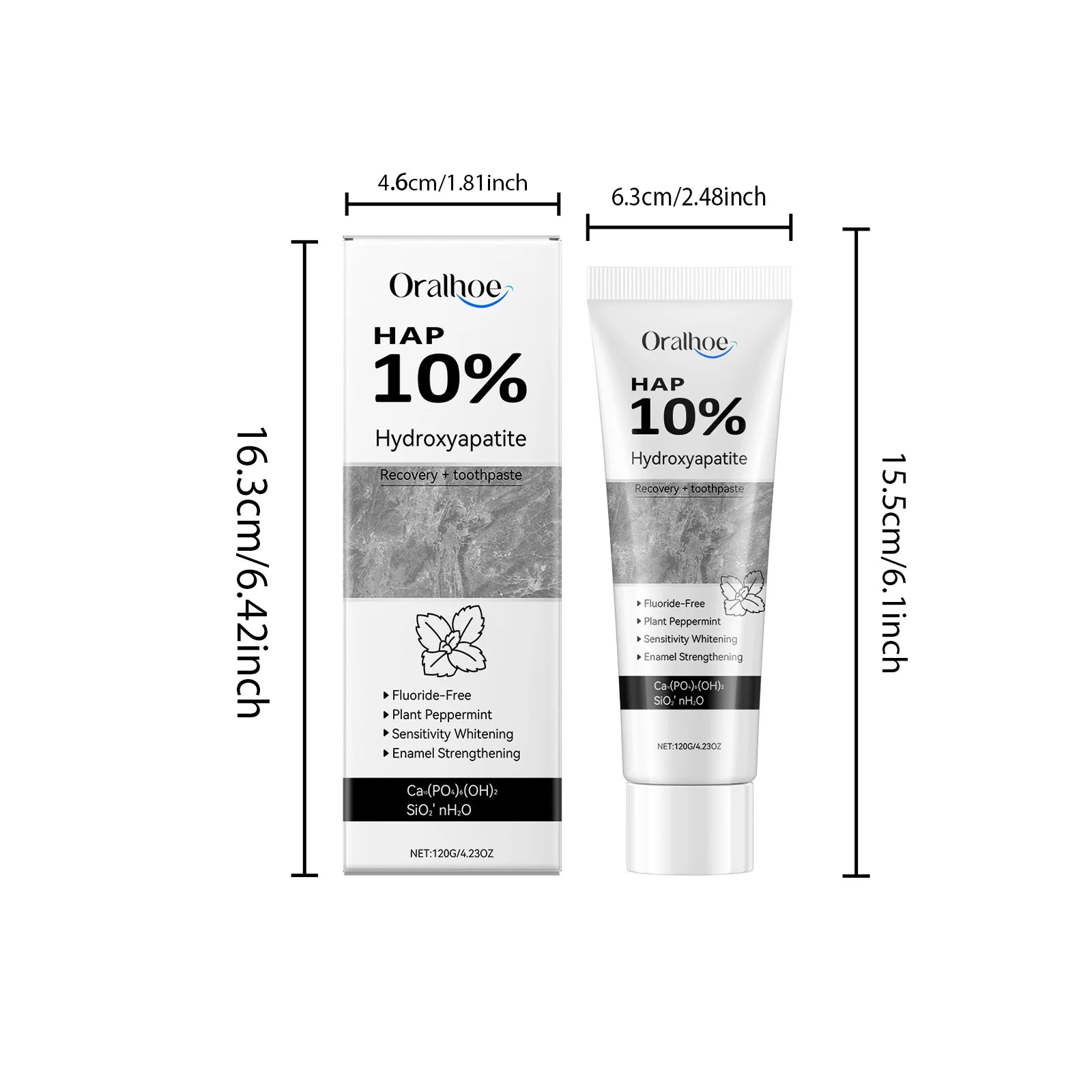Tidesmit hydroxyapatite whitening toothpaste for enamel repair, stain removal, and fresh breath.