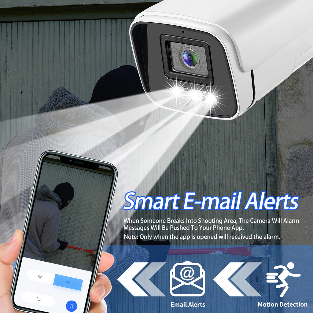 Gadinan Metal Outdoor POE Audio IP Camera Color Night Vision P2P AI Humanoid Alert CCTV Home Security Video Monitoring Linklemo