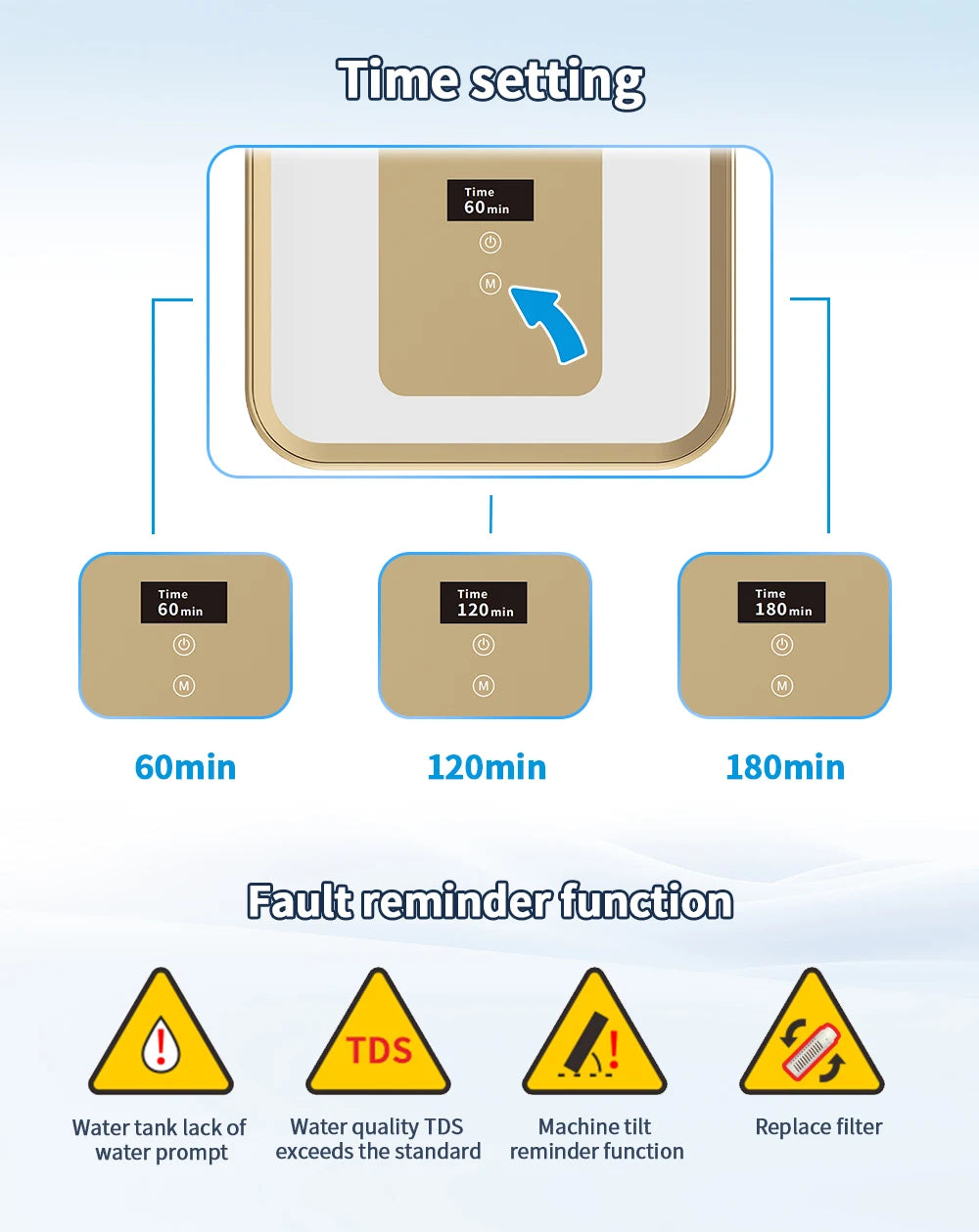 Tidesmit Cawolo 300ml hydrogen water generator and HHO inhalation device showing dual outlet feature