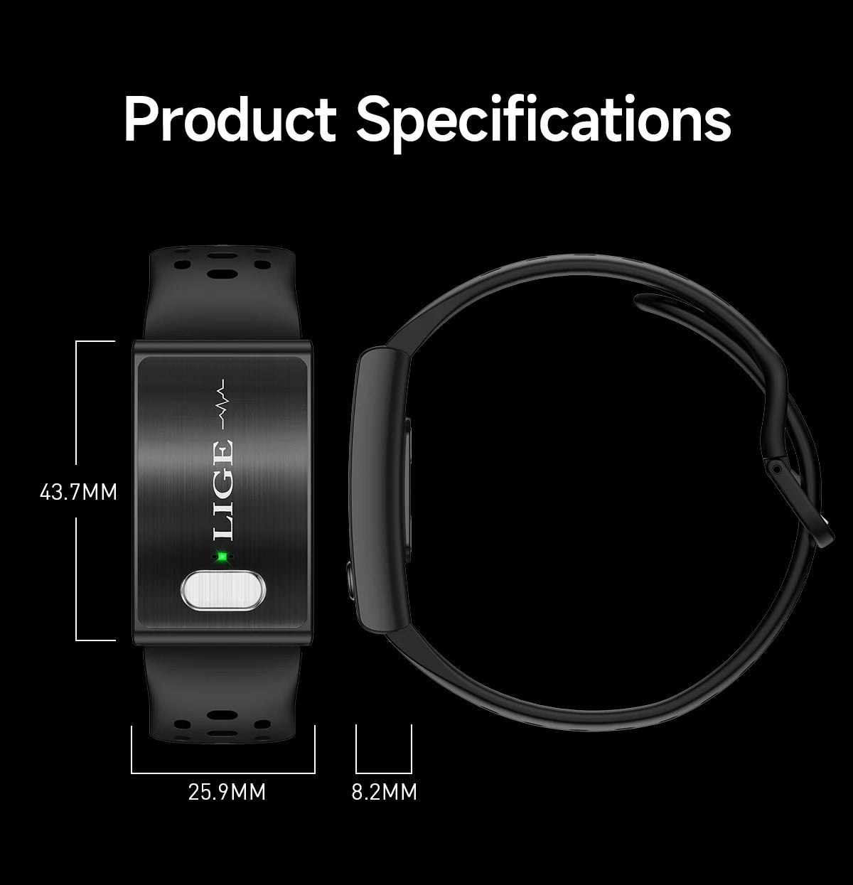 ECG Health Smart Bracelet 2026 New HRV Monitor Fitness Tracker Wristband Sport Band Waterproof No Screen Smartwatch Women Men