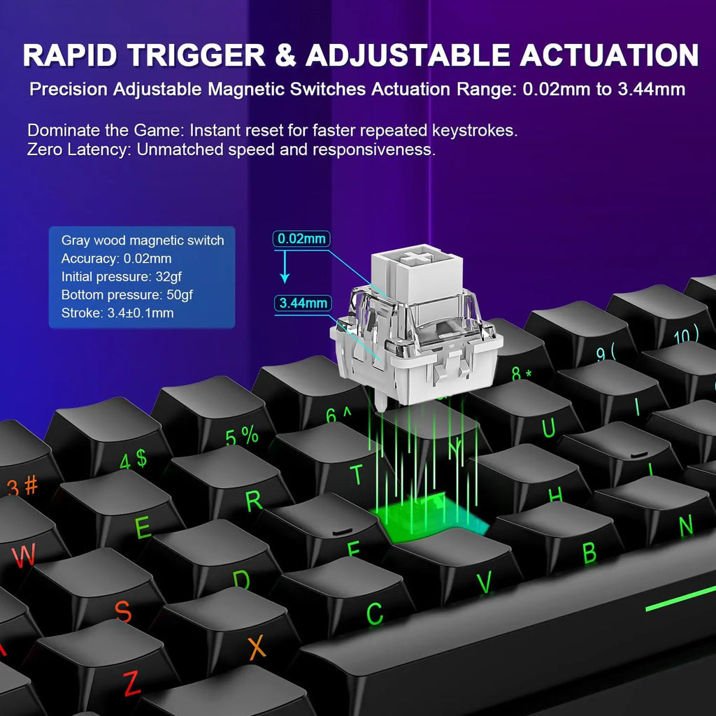AULA WIN60 WIN68 HE Magnetic Wired Keyboards Esports Rapid Trigger 8K Return RGB Hotswap Mechanical Keyboard for Pc Gamer Gifts