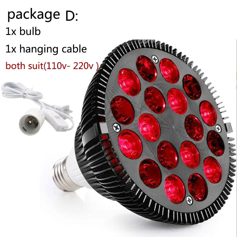 Powerful Red Light Therapy Bulb Anti Aging E27 660nm 850nm Near Infrared IR Lamp Therapy for Skin Pain Relief plant Grow Light P