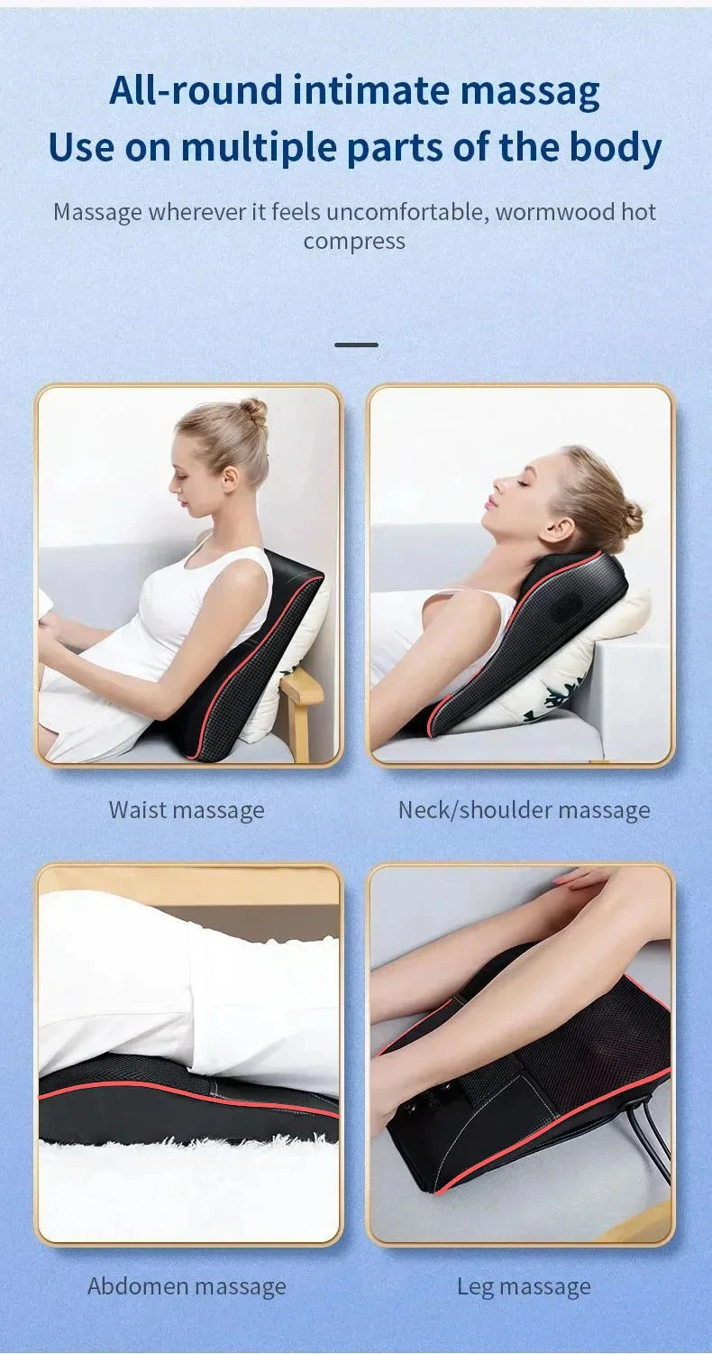Electric Massage Pillow for Neck & Back with Heat Therapy | Tidesmit Massage Cushion Tidesmit