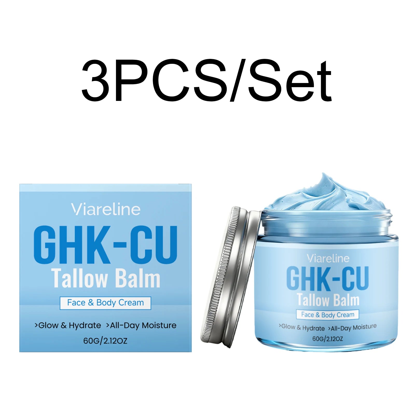 Copper Peptide Tallow Balm Blue Tansy Manuka Honey Face & Body Moisturizer Dry Sensitive Skin Natural Healing Grass Fed 60g
