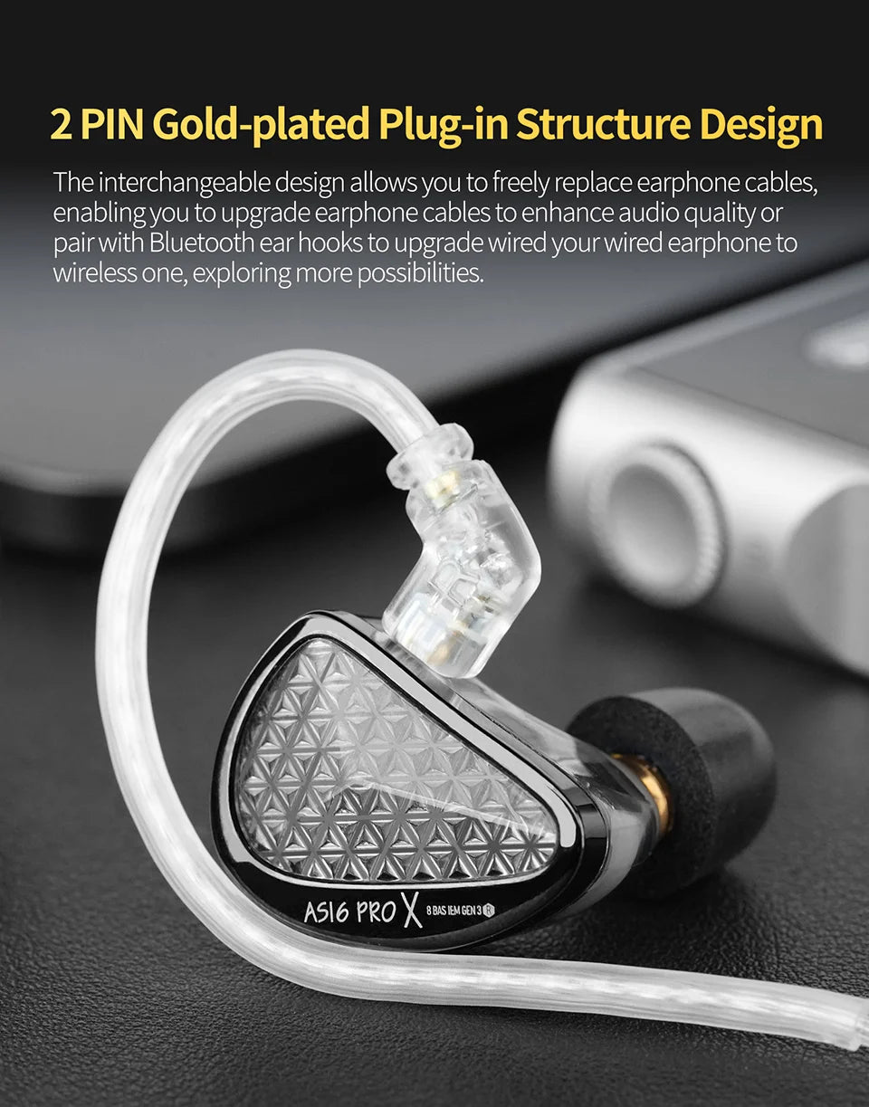 Tidesmit AS16 Pro Wired In-Ear Monitors - 16BA Drivers HiFi Audio Tidesmit