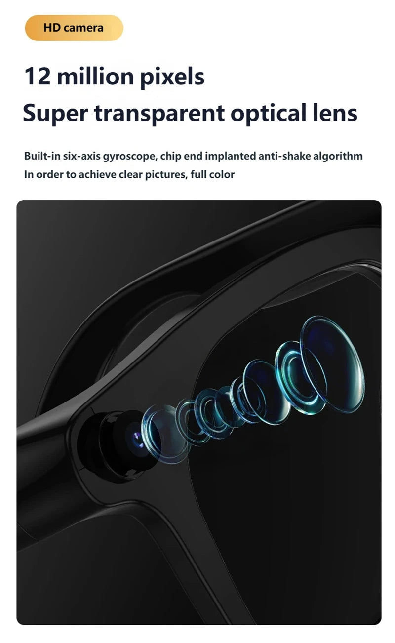 AI Smart Shooting Glasses | HD Voice Control Wide Angle Black Edition Tidesmit