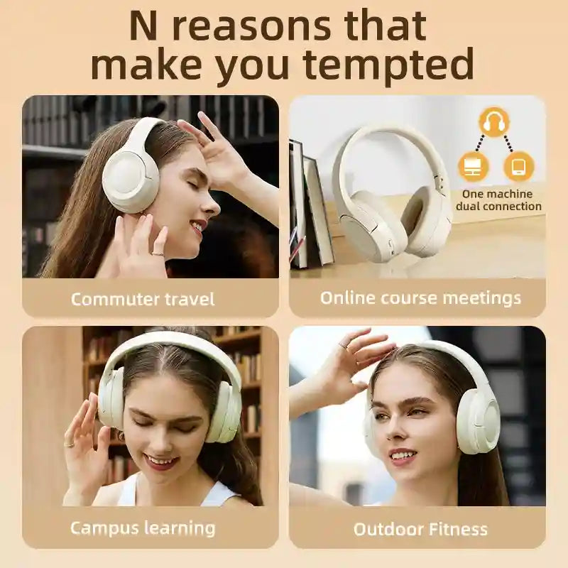 Wireless Headphones with Active Noise Cancellation - L50 Over-Ear Model Tidesmit