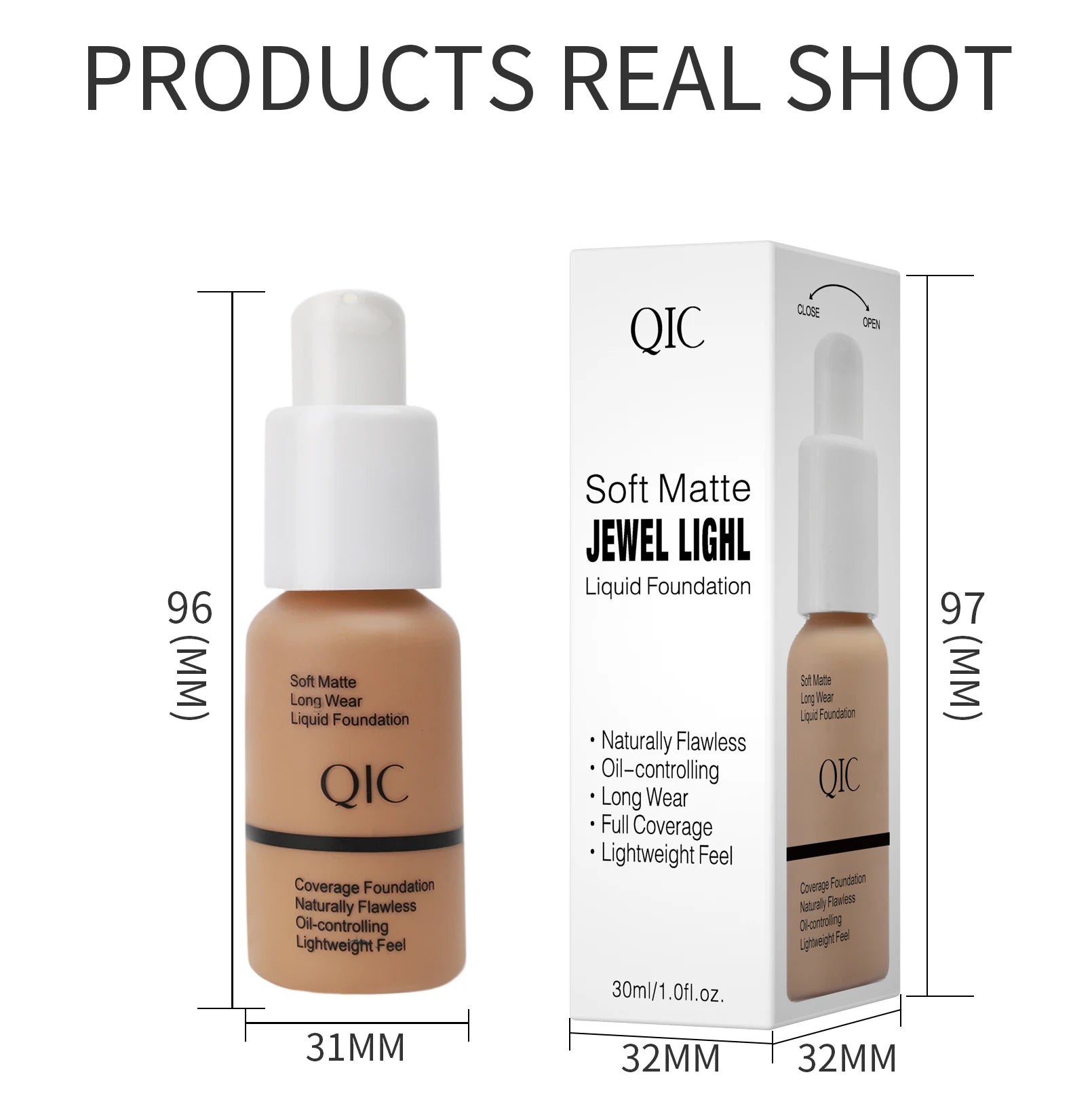 Tidesmit 30ml long lasting liquid foundation in matte oil control formula for flawless face makeup coverage