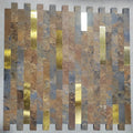 4pcs/lot Mosaic Wall Tile Peel And Stick Self Adhesive Waterproof Aluminum composite rectangle Kitchen Bath Tile Backsplash 917