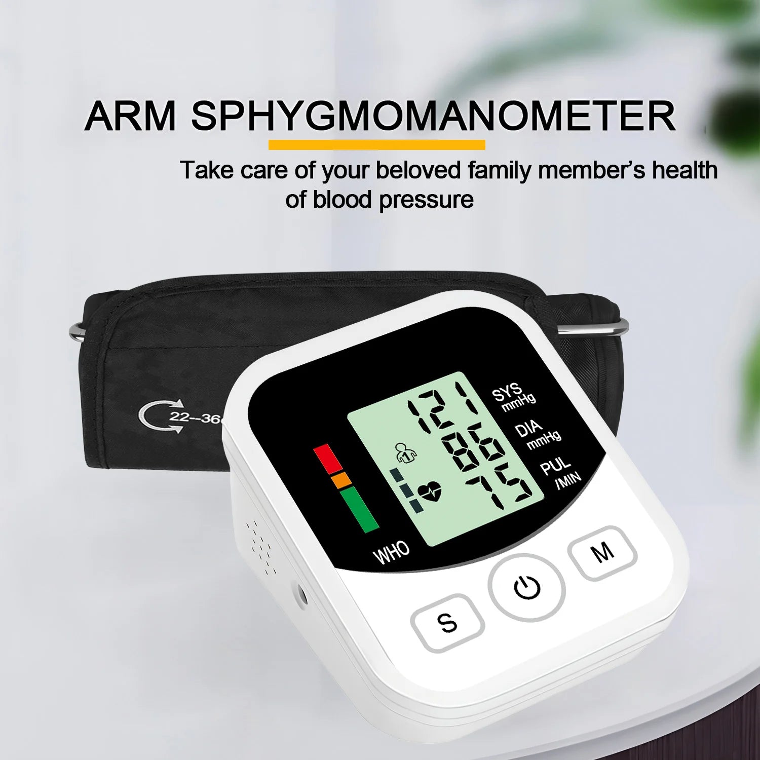 Medical Pulse BP Monitor Digitlal Tonometer Heart Rate Health Armband Automatic Blood Pressure Meter