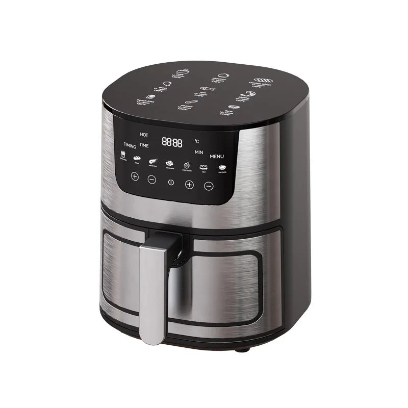 7L Air Fryer Big Capacity Stainless Steel Visible Electric Fryer Household Electric Oven Multi-function