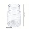 Clear round glass hydroponic pot with base, size 8.5cm x 3.35in