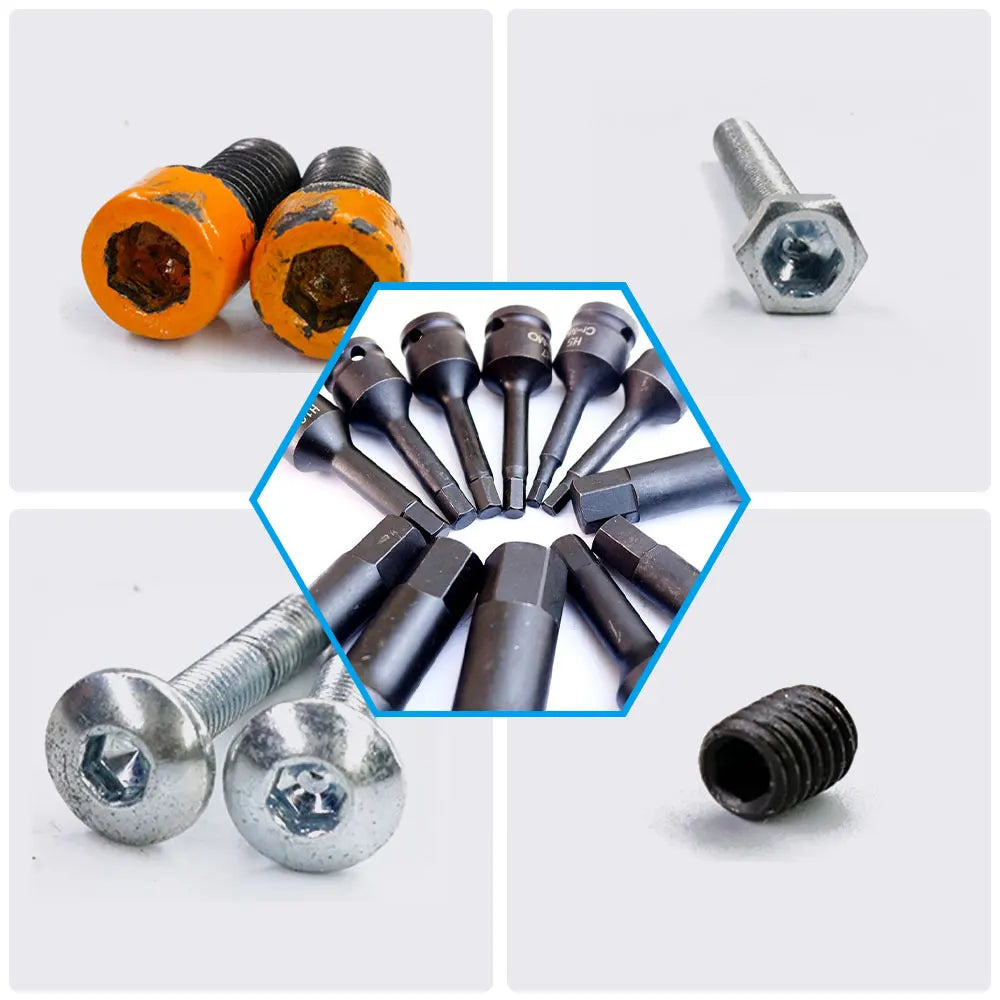 Podofo 10 Pcs Torx Impact Socket Bits 1/2 Inch Drive Socket Adapter Screwdriver Bits Hexagonal Screwdriver Bit Socket Set H5-H19