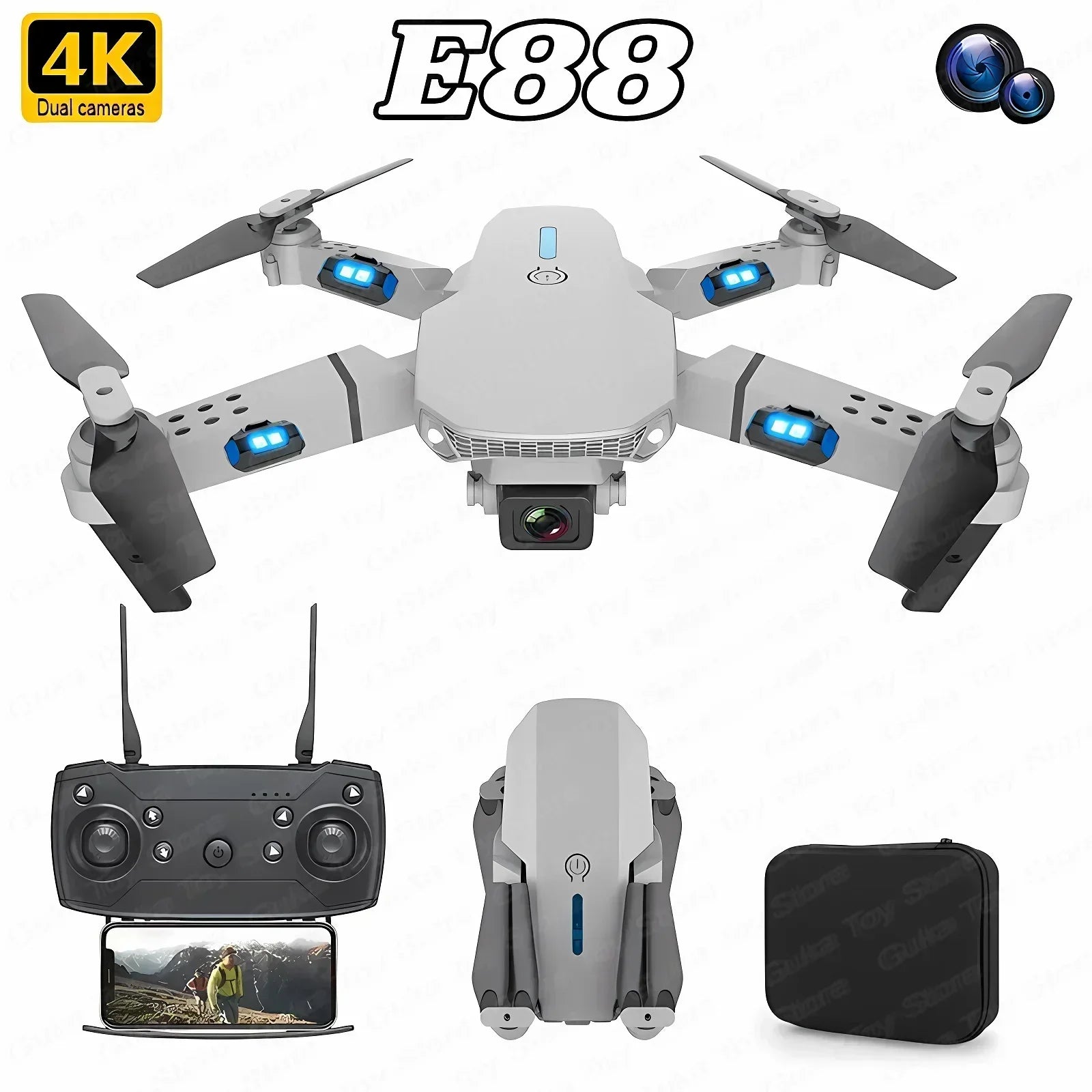 4K WiFi FPV Camera Drone - Foldable RC Quadcopter with HD Lens Tidesmit