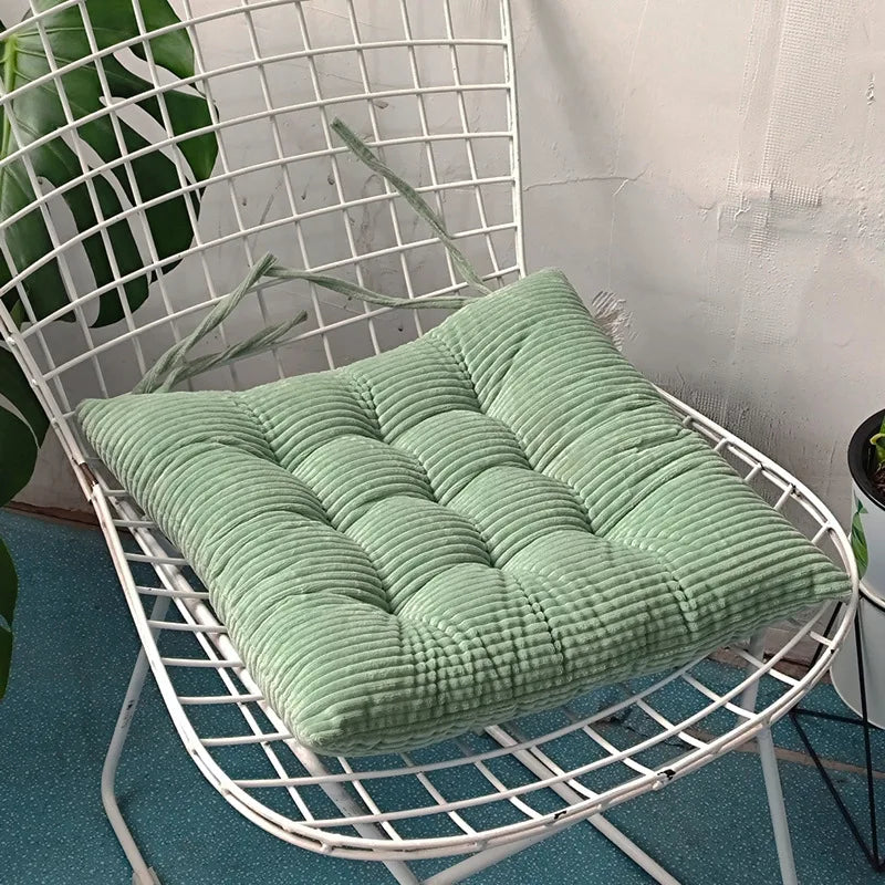 Corduroy Strap Cushion Solid Color Office Chair Cushion Soft and Comfortable Butt Cushion Living Room Sofa Floor Cushion