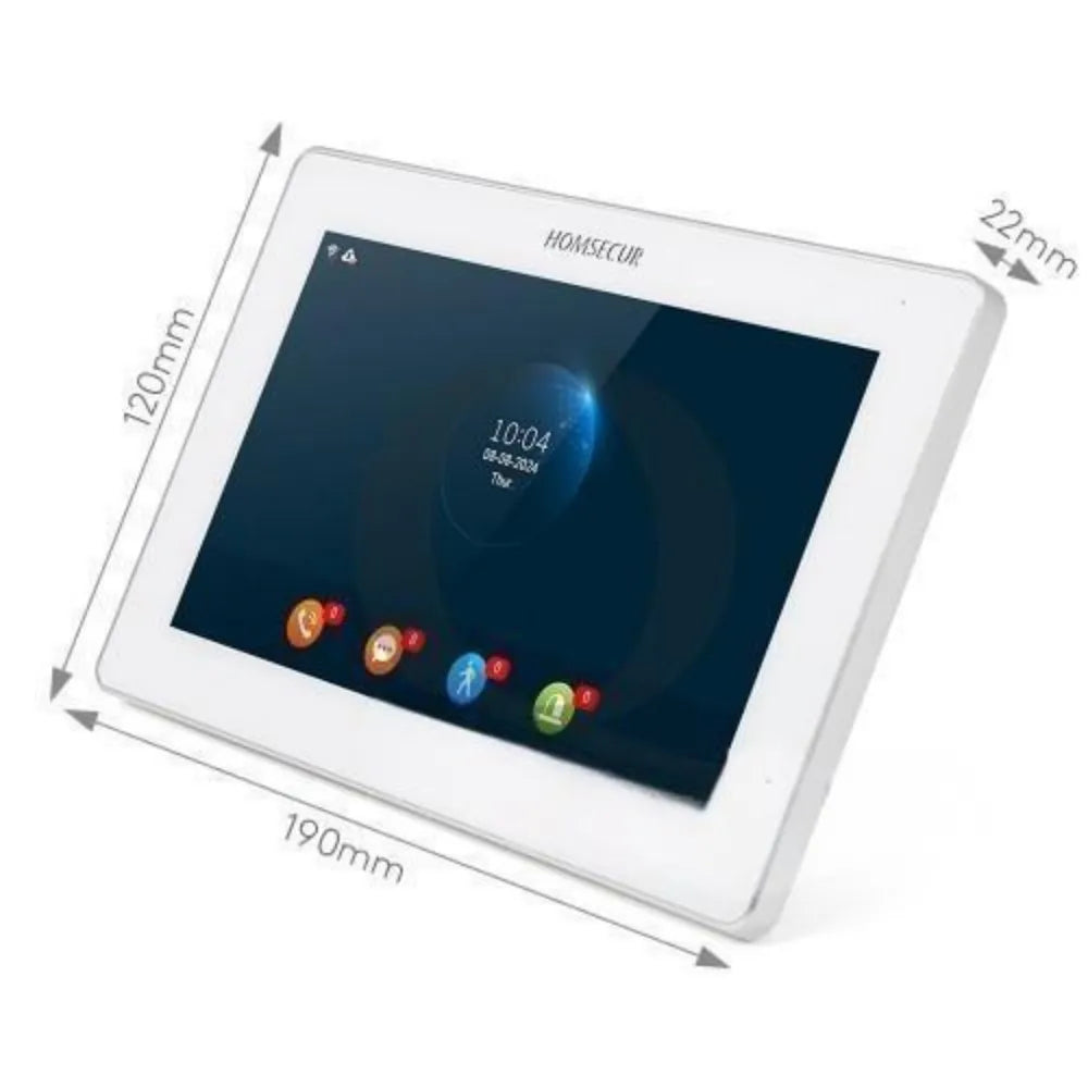 BA22D-W 4 Wire 7" Touch Screen Monitor Motion Detection For HOMSECUR Tuya Smart WIFI Video Doorphone 1080P FHD