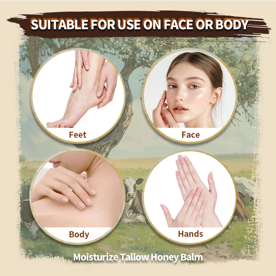 Beef Tallow And Honey Balm Moisturizing Whipped Beef Tallow Face Cream Body Lotion Grass Fed Grass Finished Face Cream Care