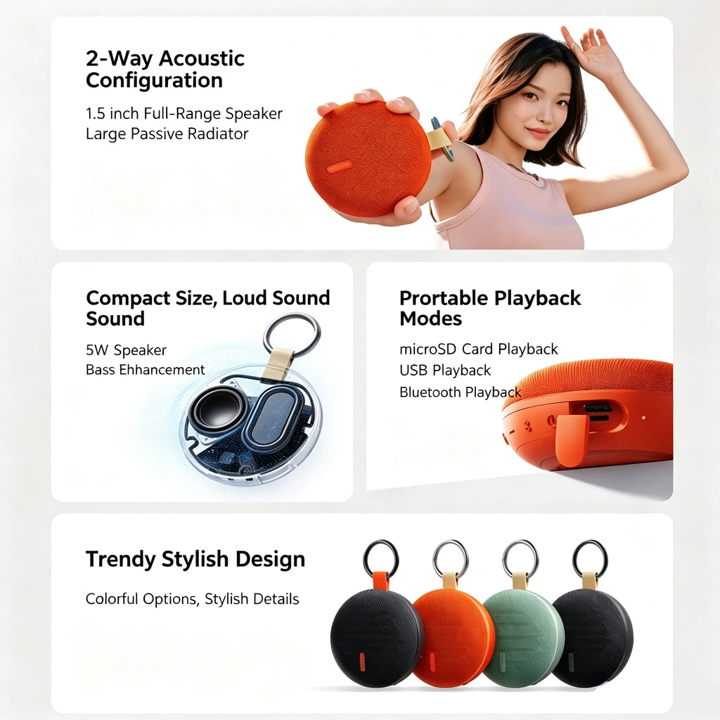 REDMI Bluetooth Speaker 2 Compact size, powerful sound, lightweight and portable for outdoor use CN.