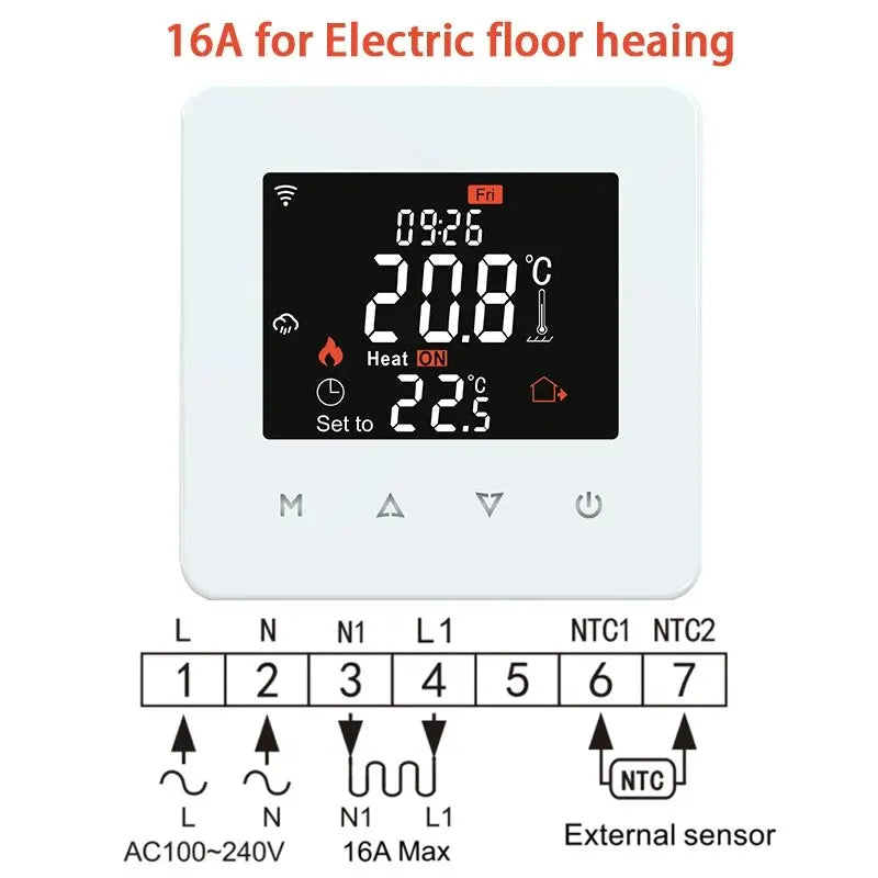 Tuya Smart Home Thermostat Water Electric Warm Floor Heating Gas Boiler WiFi Temperature Remote Controller with Google Alexa