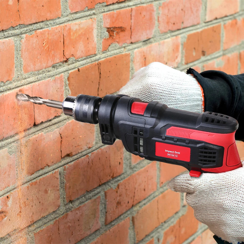 Hammer Drill Impact Drill 850W 3000 RPM Hand Electric Drill with 360° Rotating Handle Hammer and Drill 2 Mode in 1 with Depth