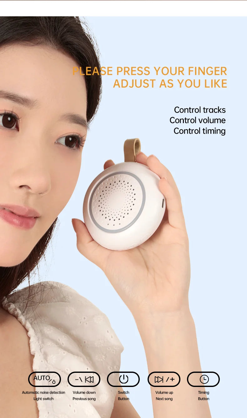 White Noise Machine 24 Soothing Sounds Portable Baby Sleep Machine Sleep Aid Machine with Sleep Light Night Type-c Rechargeable