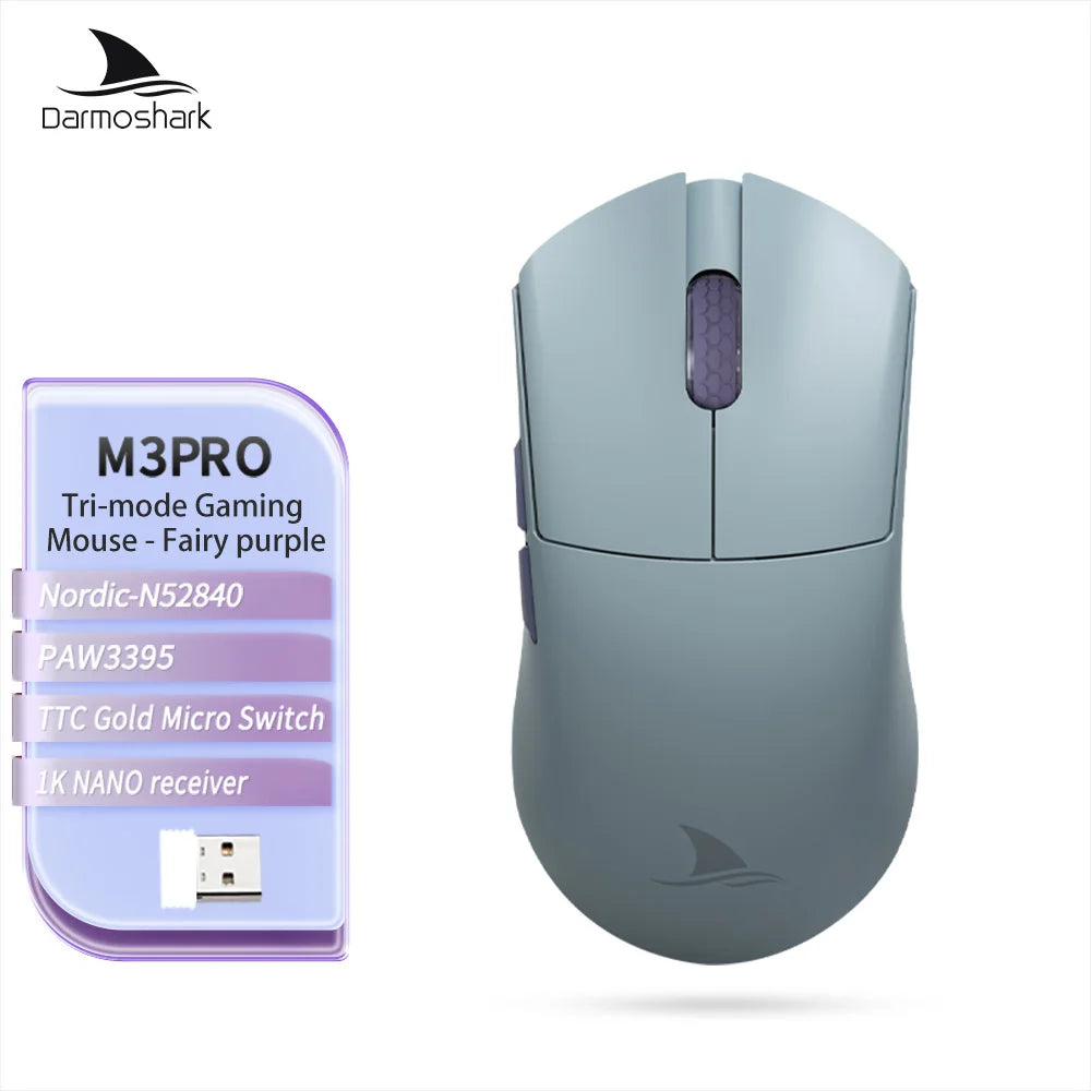 Darmoshark  M3 Pro /Max Wireless Gaming Mouse Bluetooth Tri-Mode PAW3395/3950 Nordic 52840 Game Macro Mouse For PC Laptop
