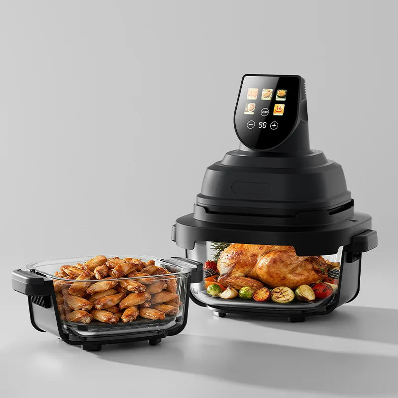 cross-border air fryer 2025 new smart oil-free multi-function visual double-layer automatic household fryer baking