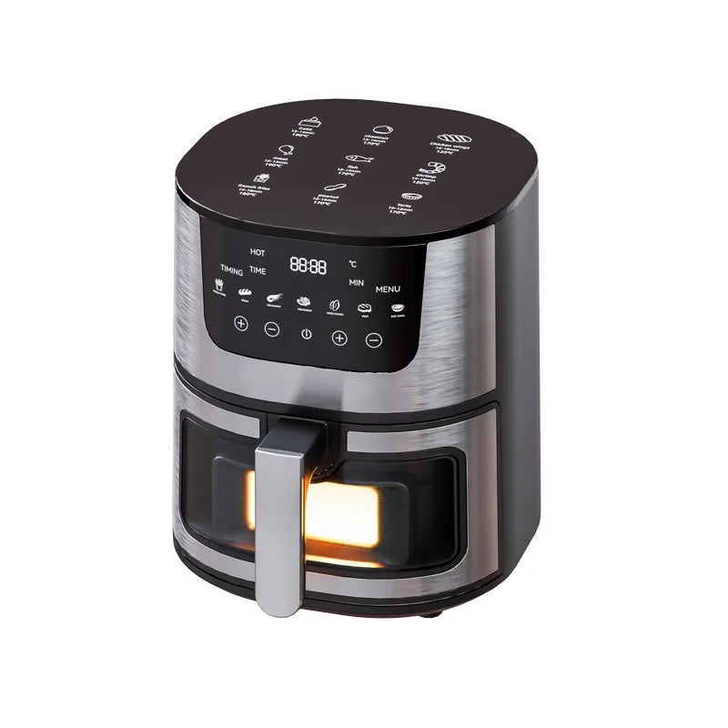 7L Air Fryer Big Capacity Stainless Steel Visible Electric Fryer Household Electric Oven Multi-function
