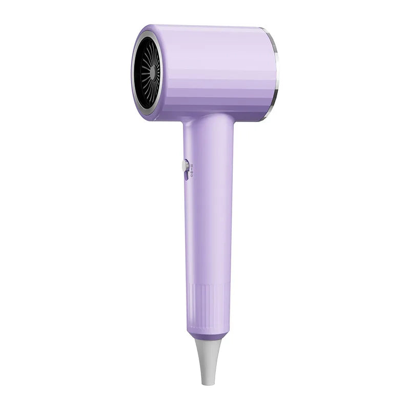 Lavender 2400W ionic hair dryer with silent motor, sleek ergonomic design, and quick-drying magnetic nozzle attachment.
