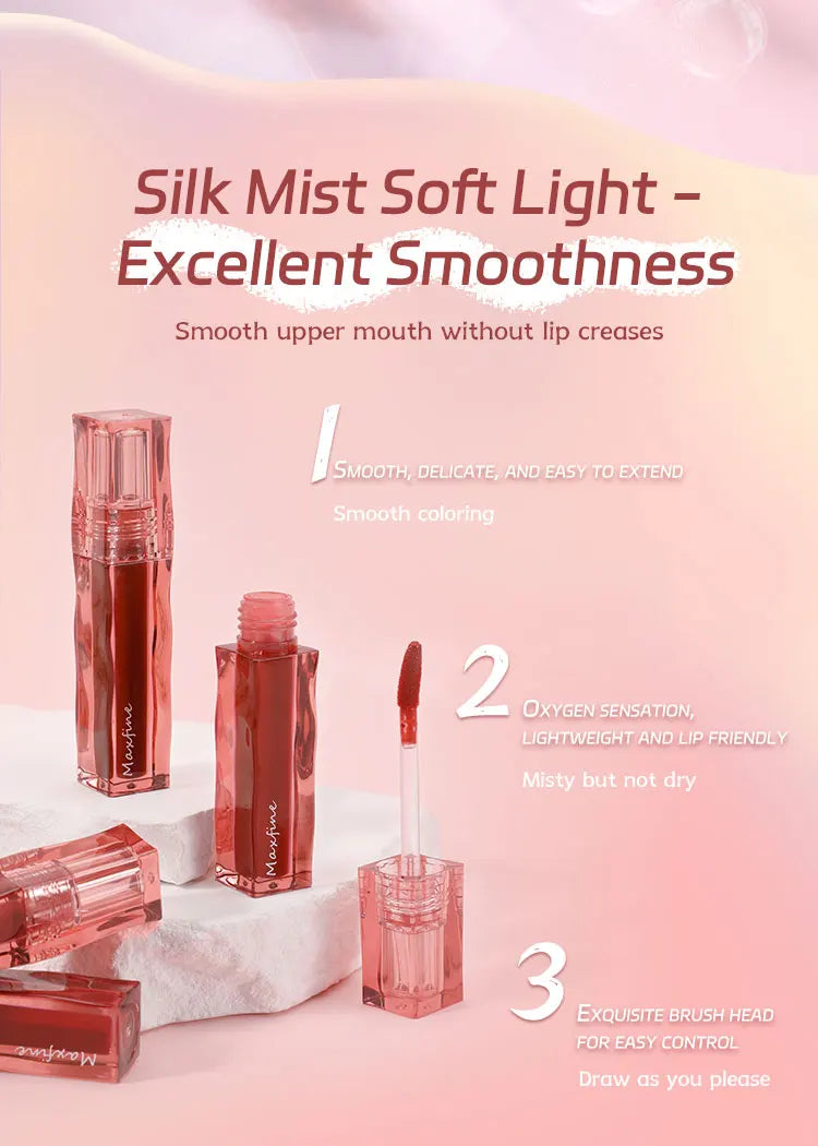 Highly pigmented moisturizing liquid lipstick with a silky matte finish, waterproof, long-wearing, and non-stick texture.