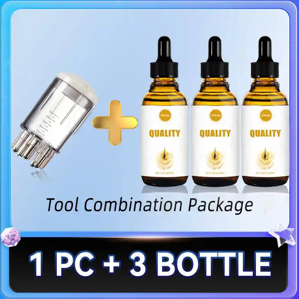 Scalp Massager Serum Applicator - Portable Hair Growth Treatment Tool Massage Cushion 1PC with 3bottles Tidesmit
