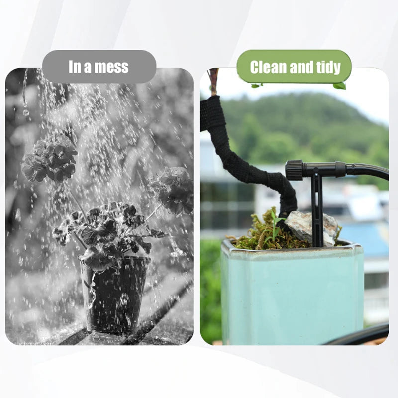 Garden Black Adjustable valve Drip Irrigation Kit Potted Plant Watering Device 4/7mmHose Watering Saving MicroDripper Greenhouse