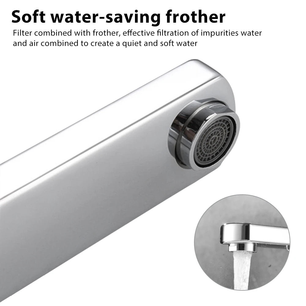 Stainless Steel Bathroom Faucet, Single Lever Basin Mixer, Anti-Oxidation 3-Layer Plating, Timeproof Rustproof, Washbasin Tap