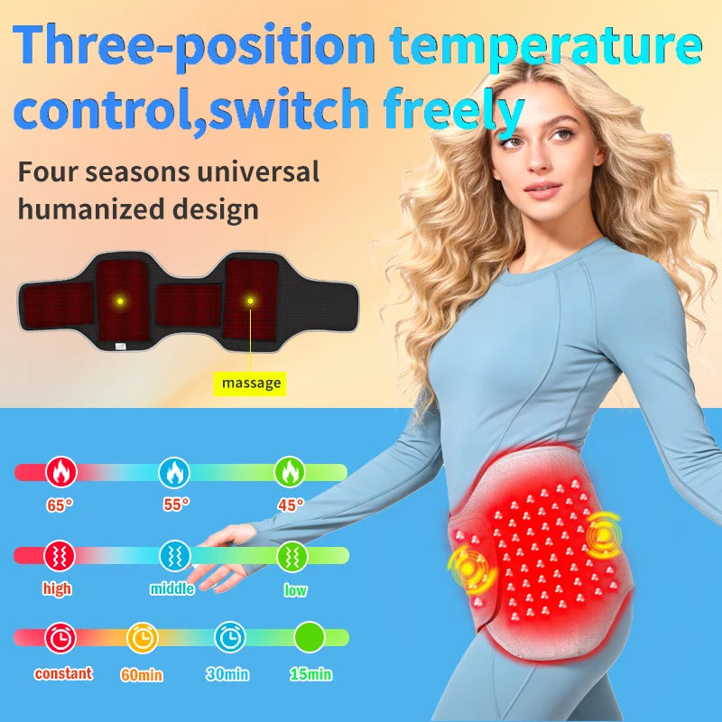 Red Light Heated Hip Wrap - Electric Deep Tissue Massage & Joint Relief Massage Cushion Tidesmit