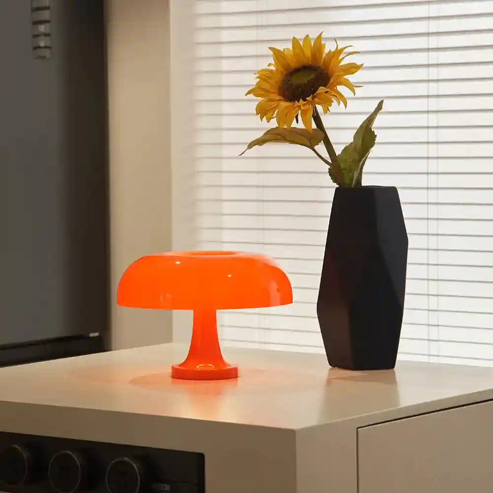 Mushroom Table Lamp - Bauhaus Bedside LED Light, 25cm Adjustable Desk Lamp Tidesmit