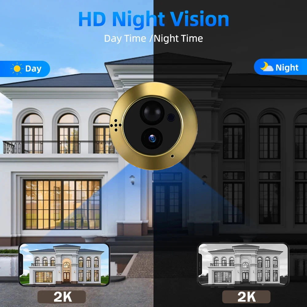 Tuya Smart 3MP Wireless 2.4G Wifi Digital Door Peepholes Two Way Audio Door Phone 140° Wide Angle Video Battery Door Camera