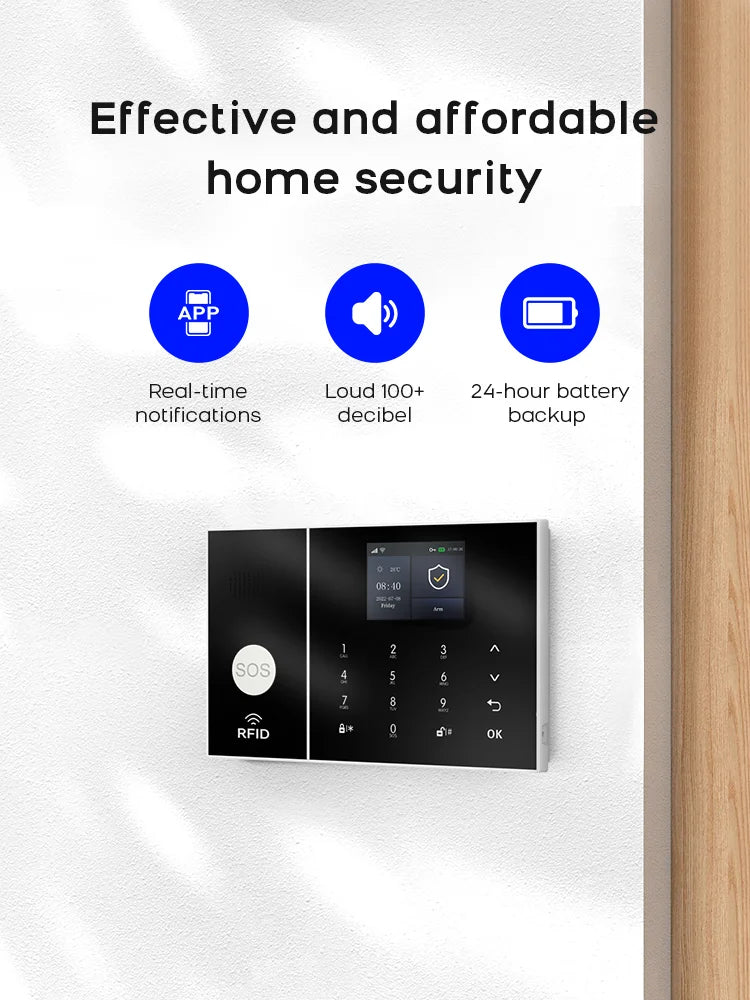 Smart Home Alarm System WiFi GSM with Tuya App Control - EU Plug Tidesmit