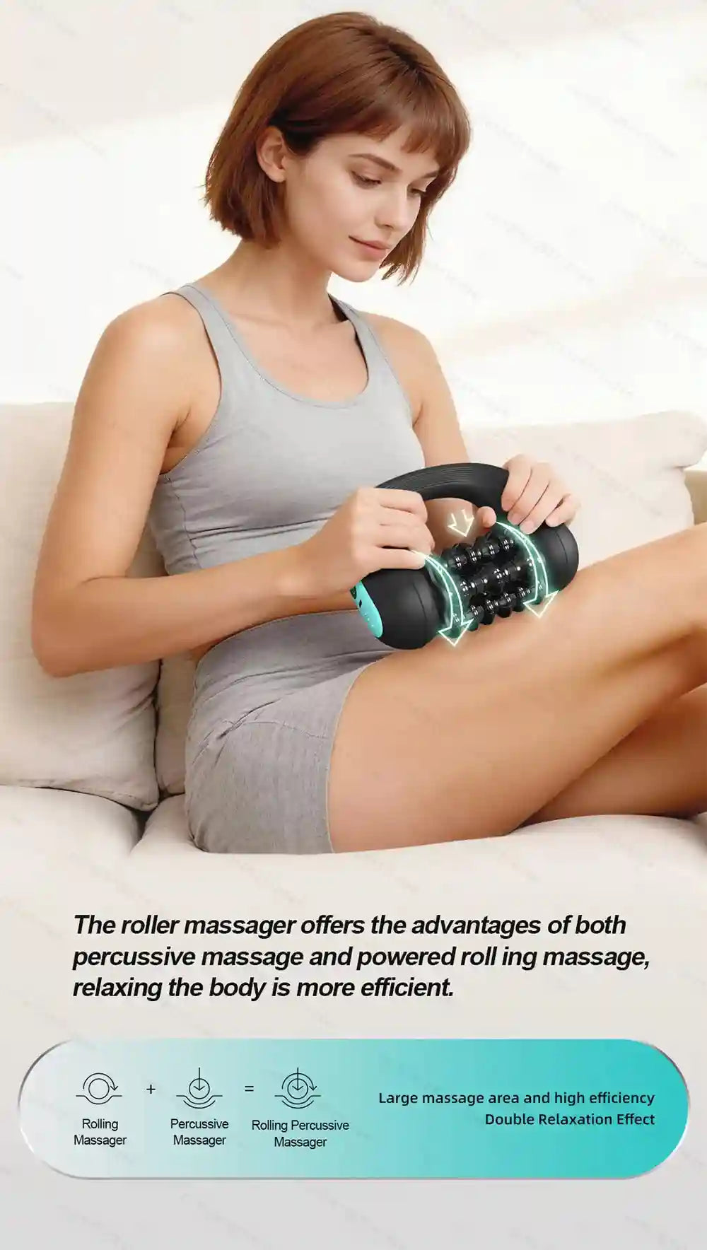 Electric Massager for Muscle Recovery | 3-Speed Portable Tool | Tidesmit Massage Roller Tidesmit