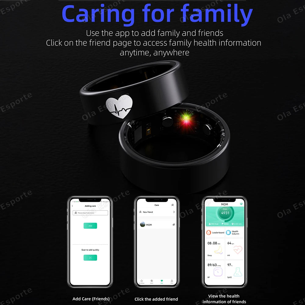 2026 New ECG Detection Smart Ring Blood Pressure,Heart Rate Ring,Body Temperature Monitor Waterproof GPS Tracking Men Women ring Tidesmit