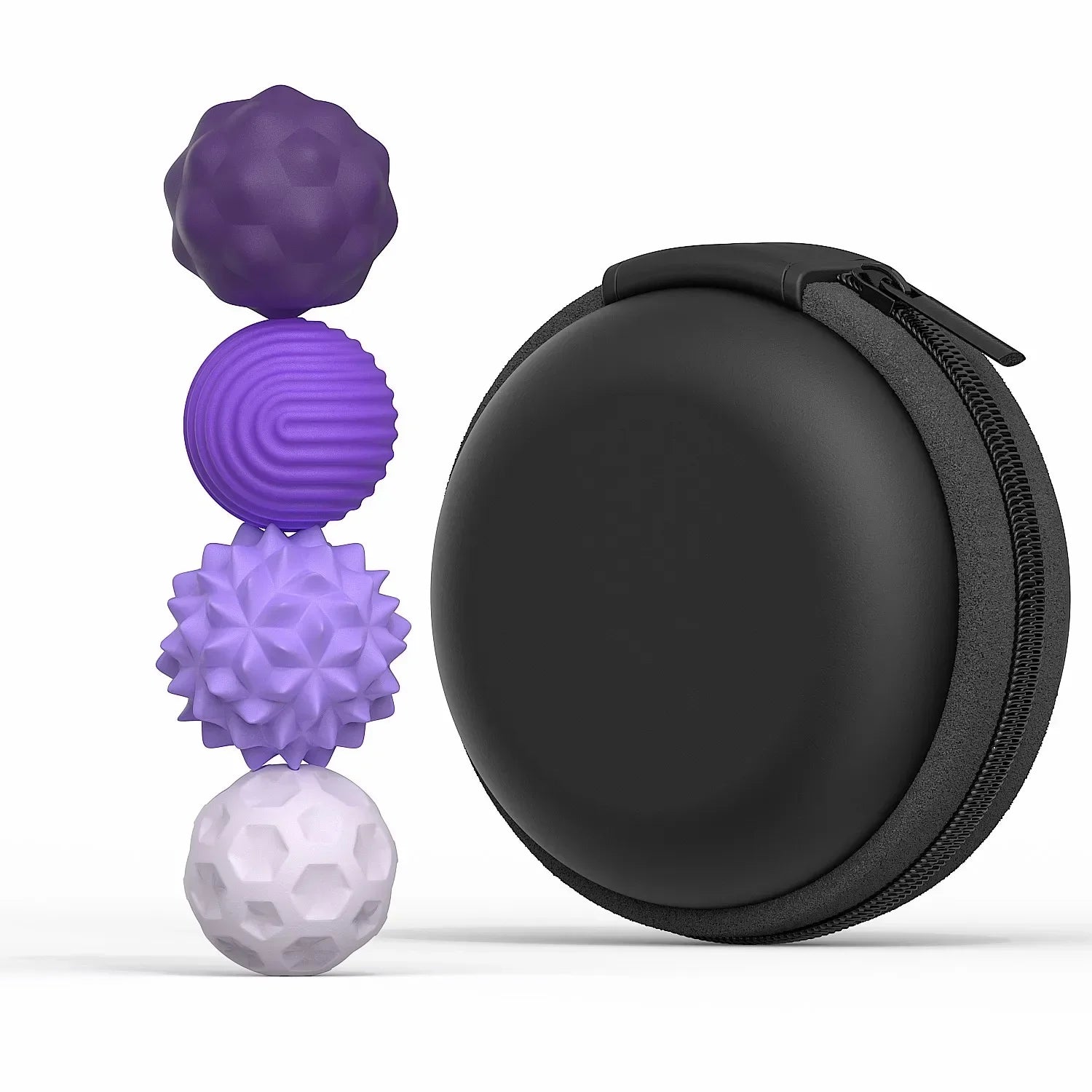 Magnetic Massage Balls for Hand Therapy - Portable Stress Relief Set Relaxation Treatment 4PCS Purple Tidesmit