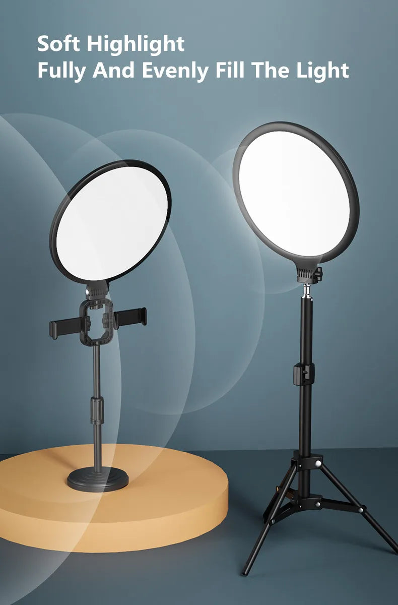10-Inch LED Ring Light with 2M Adjustable Tripod for Professional Streaming Tidesmit