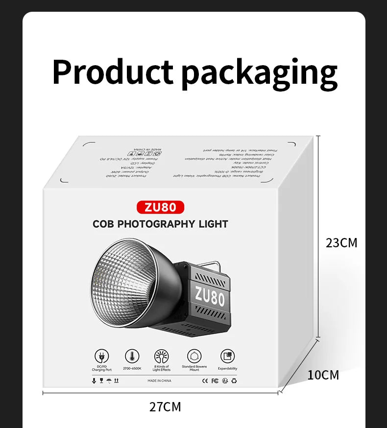 LED Video Light 60-80W Bi-Color Studio Lighting for Content Creators Tidesmit