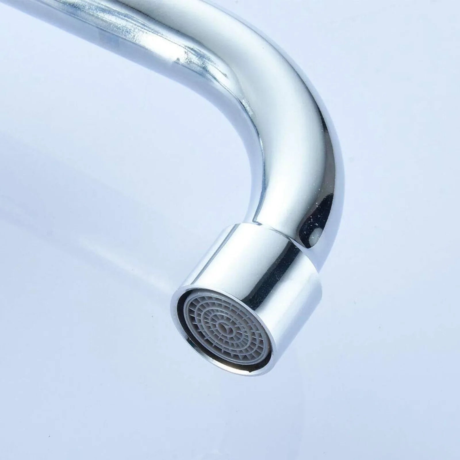 Dual Handle Brass Wall Mount Kitchen Faucet, Rotatable Spout Hot Cold Water Mixer Tap for Kitchen Sink