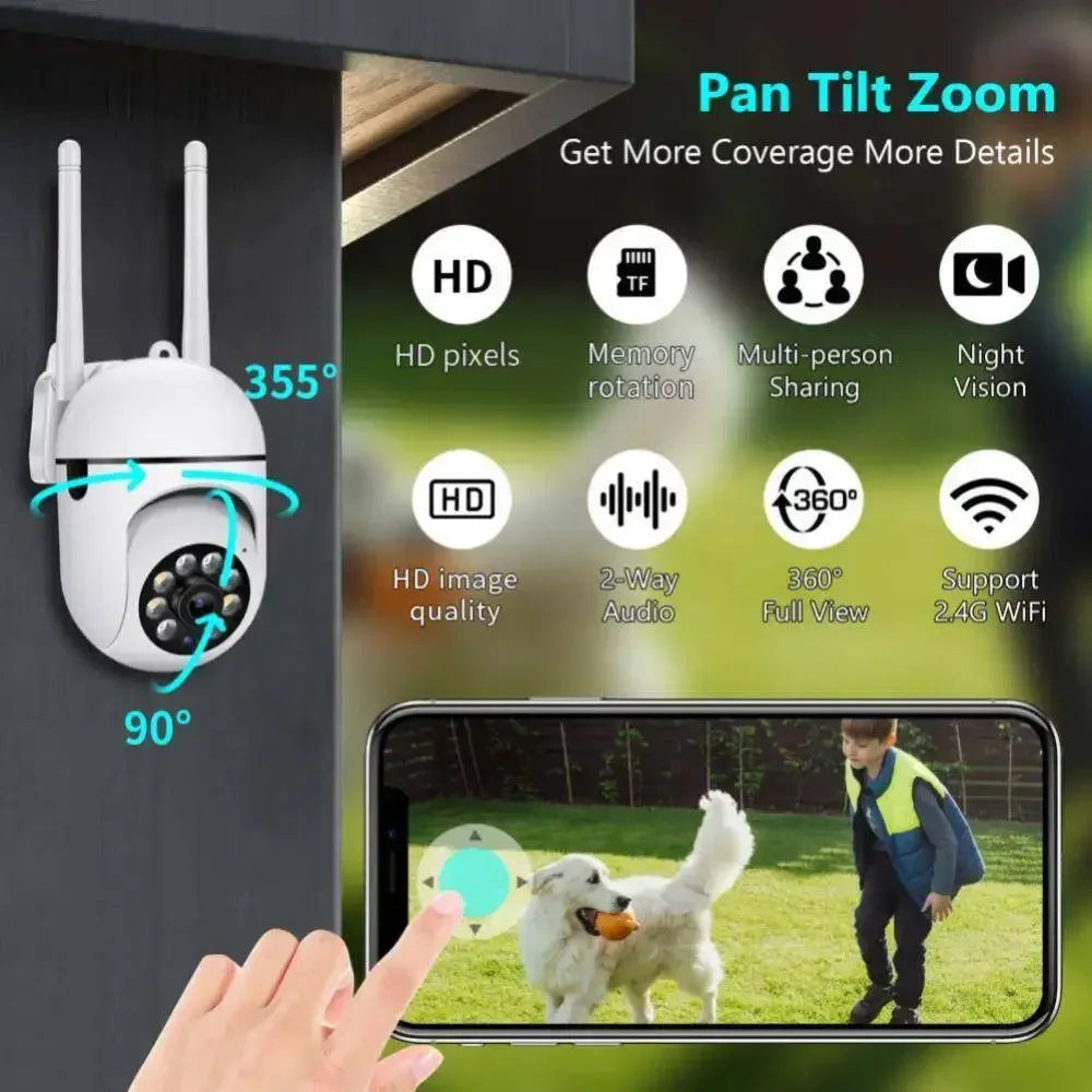 V380 pro WiFi IP Camera 4X Zoom Indoor Surveillance Camera Color Night Vision Human Detection Security CCTV Camera Baby monitor