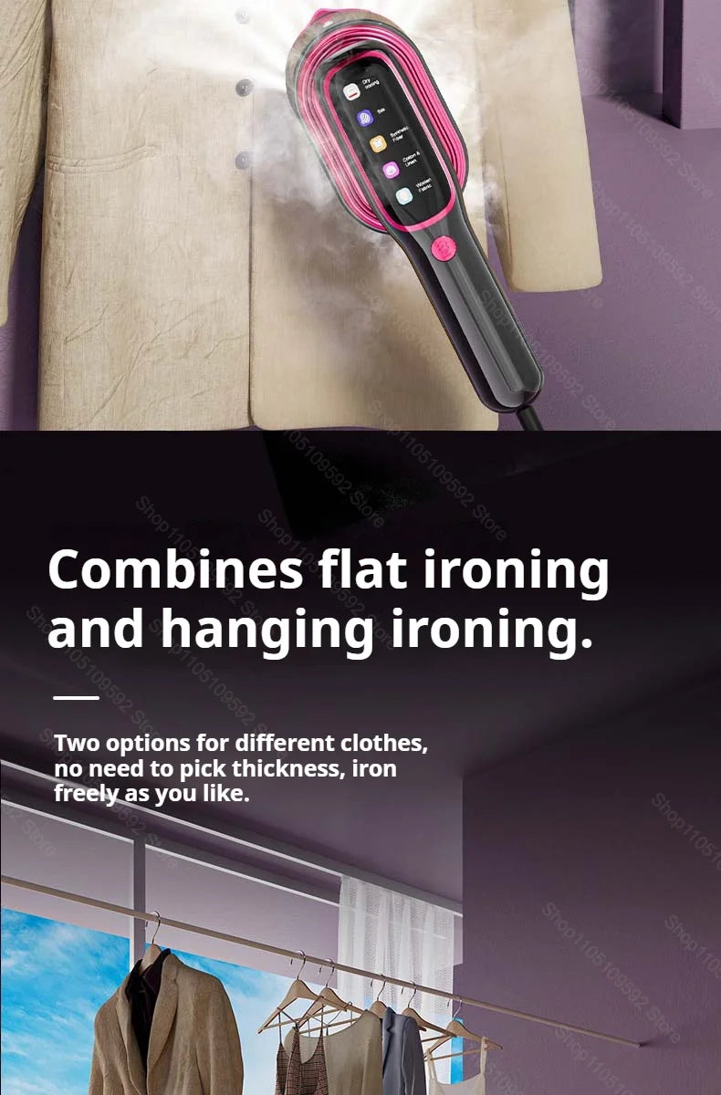 Tidesmit portable handheld steam iron showing side profile and compact garment steaming nozzle design for travel