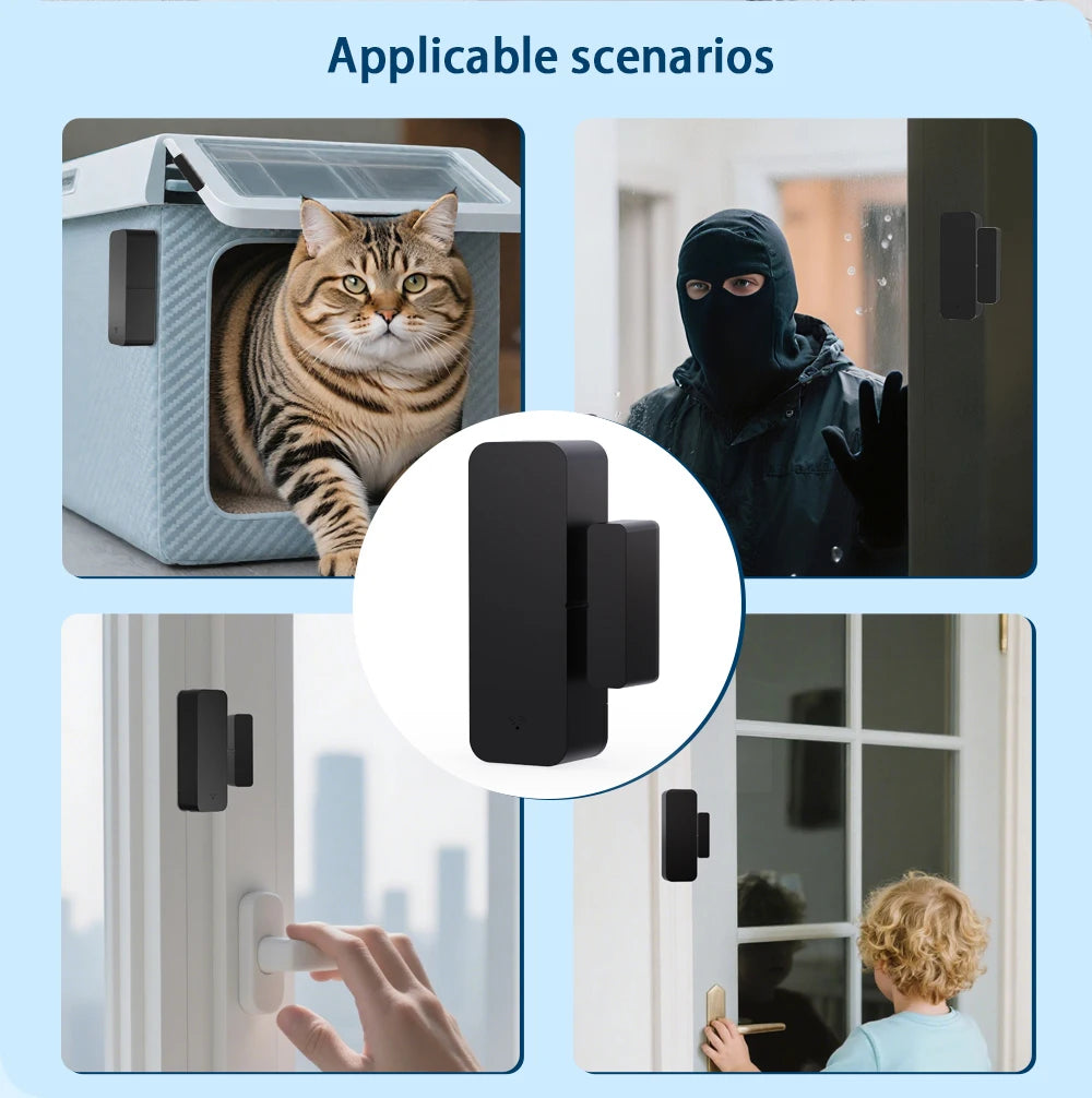 Zigbee Door Sensor Smart Contact Monitor for Home Security Tidesmit
