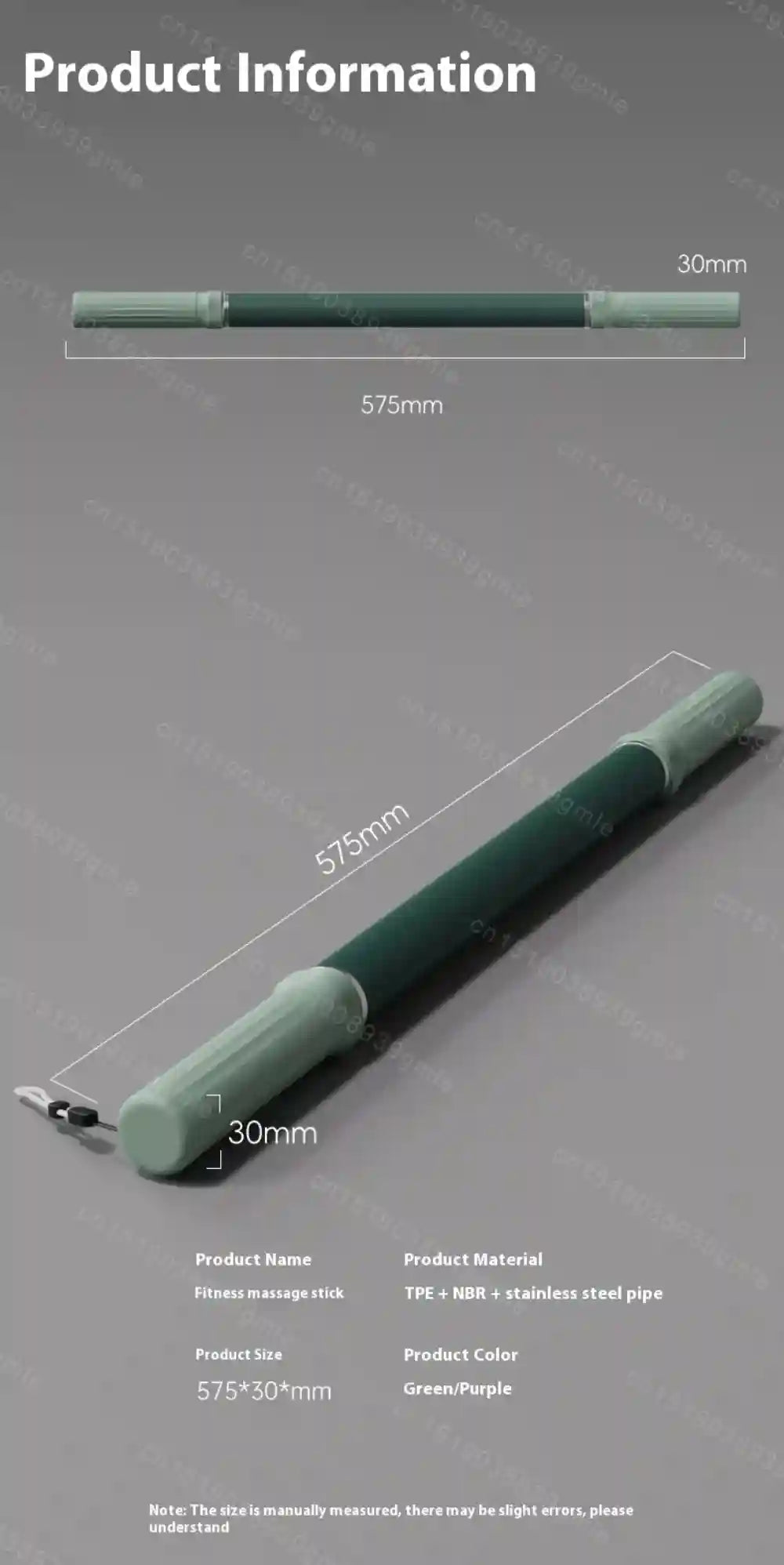 Yoga Fascia Stick 57cm Massage Roller for Deep Tissue Muscle Recovery Massage Roller Tidesmit