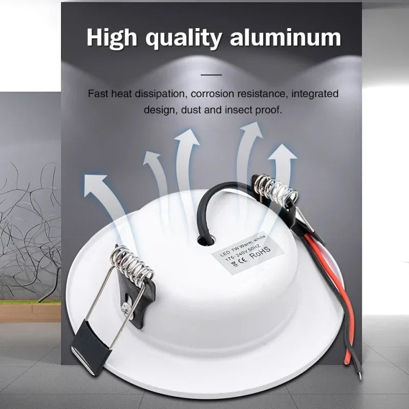 2-8pcs Recessed Ultra-thin LED Downlight DC12V 24V AC110V-240V Ceiling Lamp Warm Cold White Indoor 5W 9W 12W 15W 18W Lighting