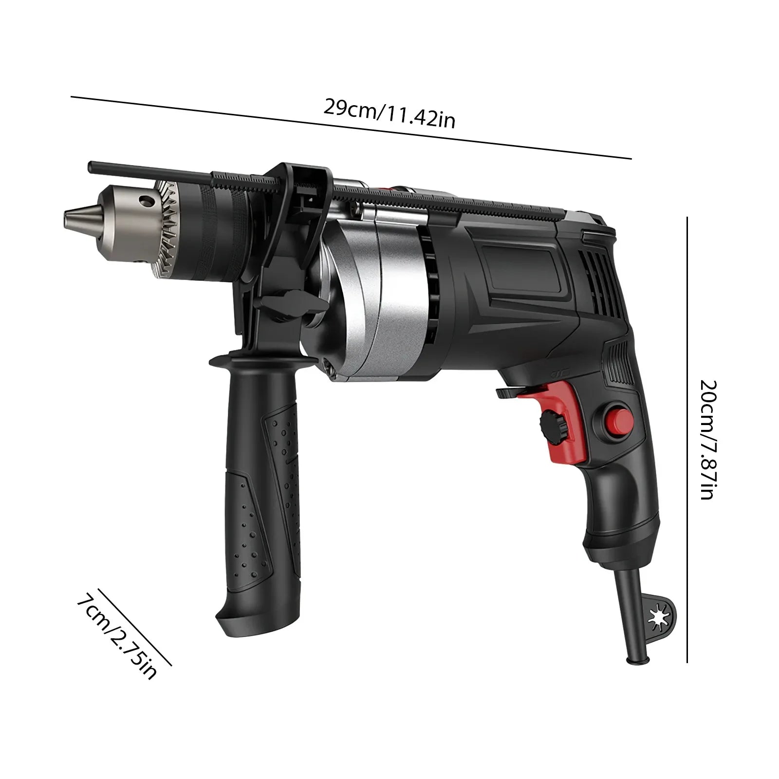 Electric Drill Impact Drill Multi-function Variable Speed Wood Metal Stone Cutting Off Household Wall Hole Drilling Power Tools